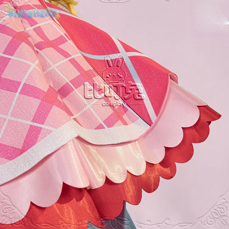You and Idol Precure♪ Sakura Uta Cosplay Costume Halloween Carnival Women Sweet Pink Lolita Dress Accessories Props Wig Uniform