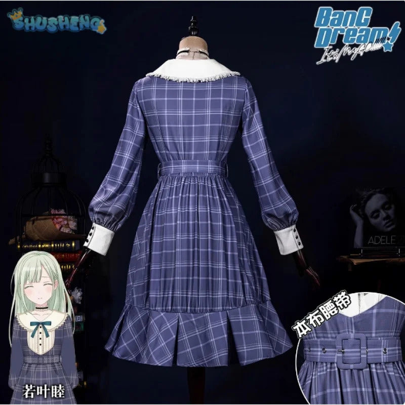 Shusheng-R Wakaba Mutsumi Mortis Cosplay Anime BanG Dream!Costume Sweet Campus JK Uniform Dress Belt Tie Socks Halloween Party Set