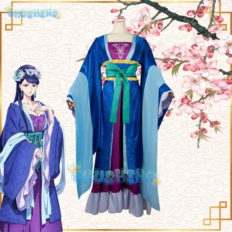 Anime The Apothecary Diaries Lihua Cosplay Costume Blue Dress Kusuriya No Hitorigoto Halloween Party for Women Girls Accessory