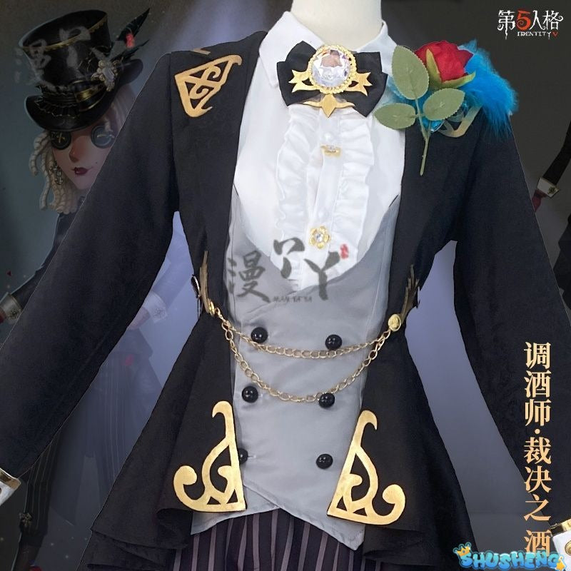 Game Identity V Demi Bourbon Cosplay Costume Barmaid True Proof New Skin Uniforms Costume Suits Black Clothes