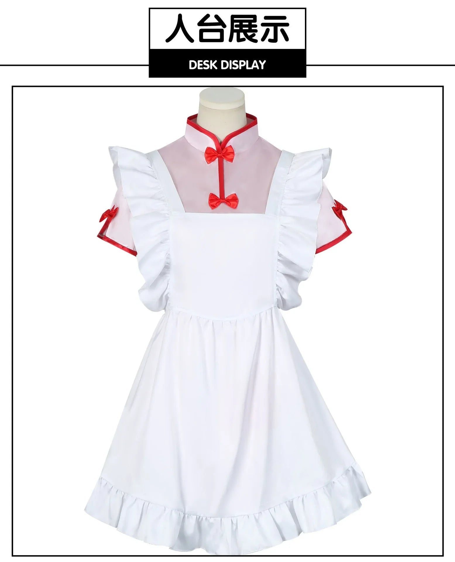 Anime Ranma 1/2 Shampoo Cosplay Costume Wig Dress Maid Uniform Cheongsam Headwear Ranma Saotome Halloween Party Women Girls Prop