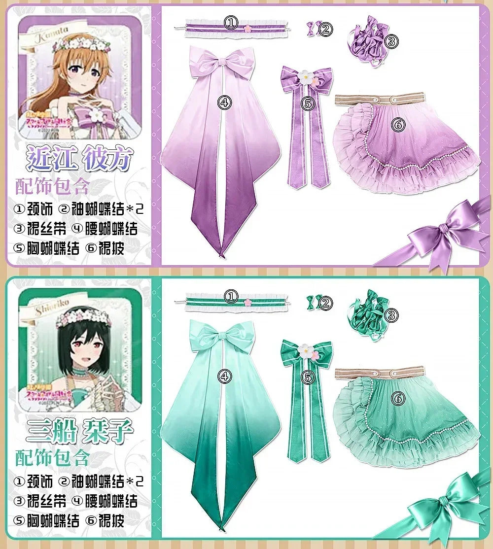 LoveLive! Konoe Kanata Yuki Setsuna Emma Verde Tennouji Rina Mifune Shioriko Osaka Shizuku Cosplay Costume Halloween dress set