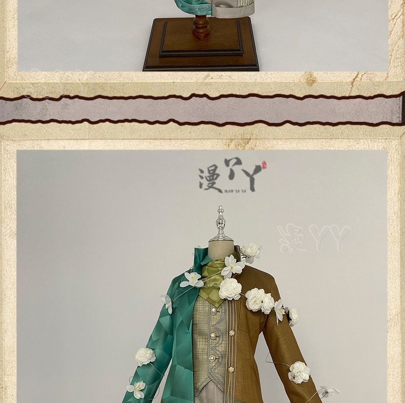 Identity V Aesop Carl Embalmer Cosplay Costume Shirt vest jacket scarf gloves handsome suit party carnival Man Woman uniform