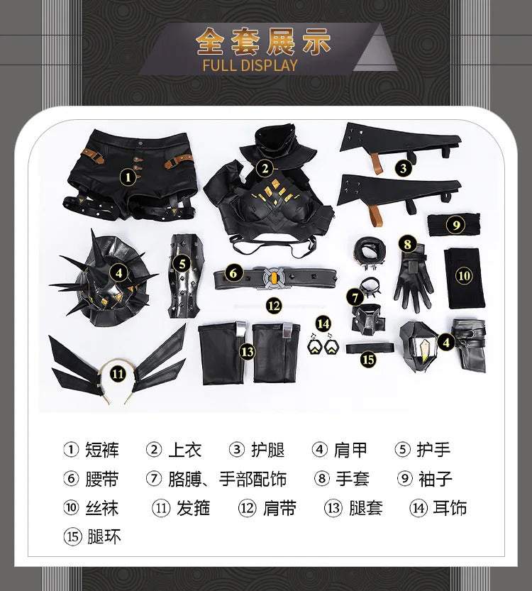 Shusheng-R Magic Game Cosplay Rivals Costume superhero Halloween carnival top shorts belt prop accessory set women's Fantasia Magic uniform