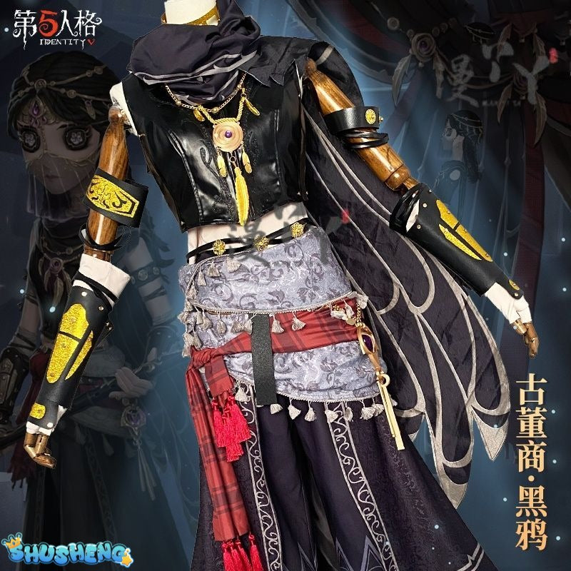 Game Identity V Antiquarian Qi Shiyi Cosplay Costume Crow Cosplay Black Uniforms Halloween Party Role Play Outfit Suit for Woman