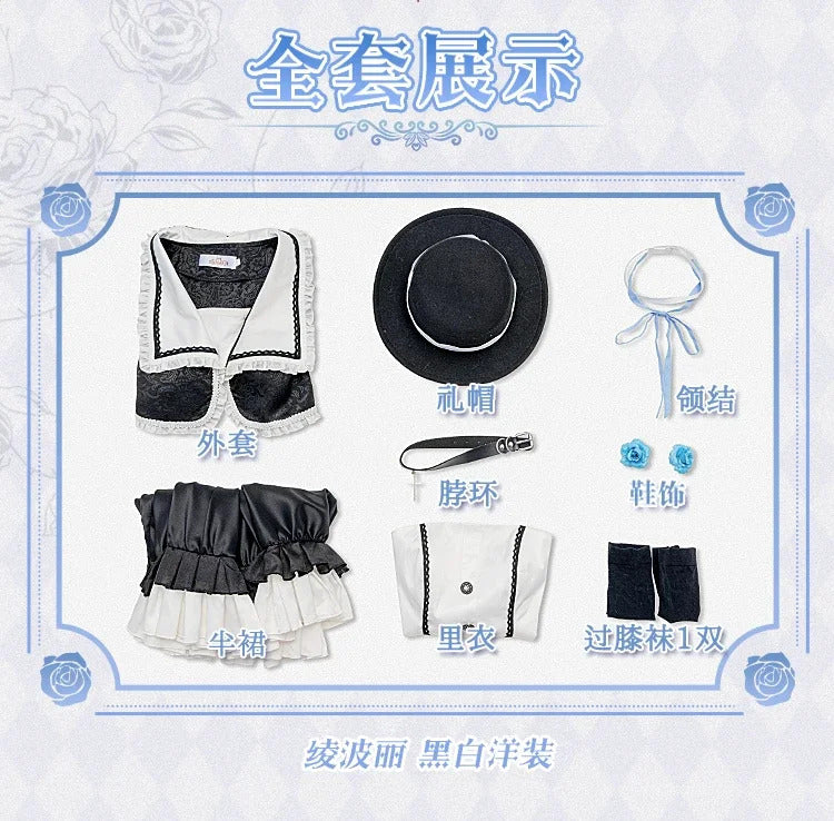Shusheng-R Anime EVA New Ayanami Rei Cosplay Costume Halloween Party Sweet Lolita dress hat socks necklace prop set men women uniforms