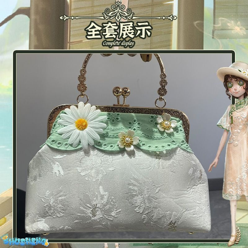 Identity V Emma Woods Cosplay Costume Gardener Hat Bag Outfit Cos Clothing Full Set West Lake Cheongsam Role Play