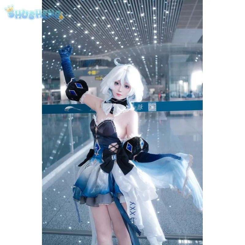 Focalors Genshin Impact Hydro Archon Cosplay Furina Costume Gorgeous Dress Female Wig Props Halloween Party Dress Complete Set