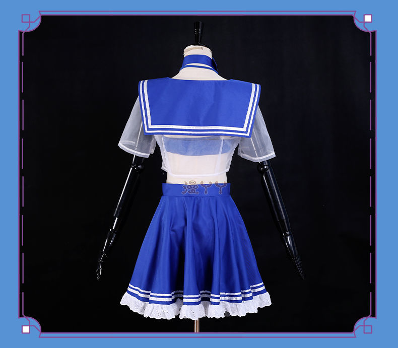 Anime Virtual YouTuber Shylily Lily Cosplay Costume Summer Day Swimwear Bikini Woman Sexy Kawaii Sand Party Sailor Suit