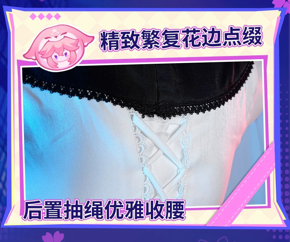 IN STOCK Genshin Impact Yae Miko Cosplay Costume Handsome Leather Jacket Belt Nail Earrings Dress Party Carnival Uniform New Set