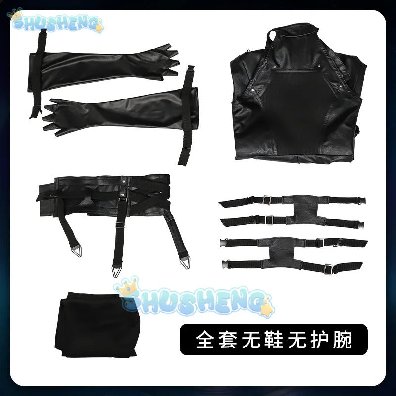 FF7 Sephiroth Cosplay Final Fantasy VII Costume Black Coat and Accessories Halloween Party Handsome Uniform youth Sephiroth Set