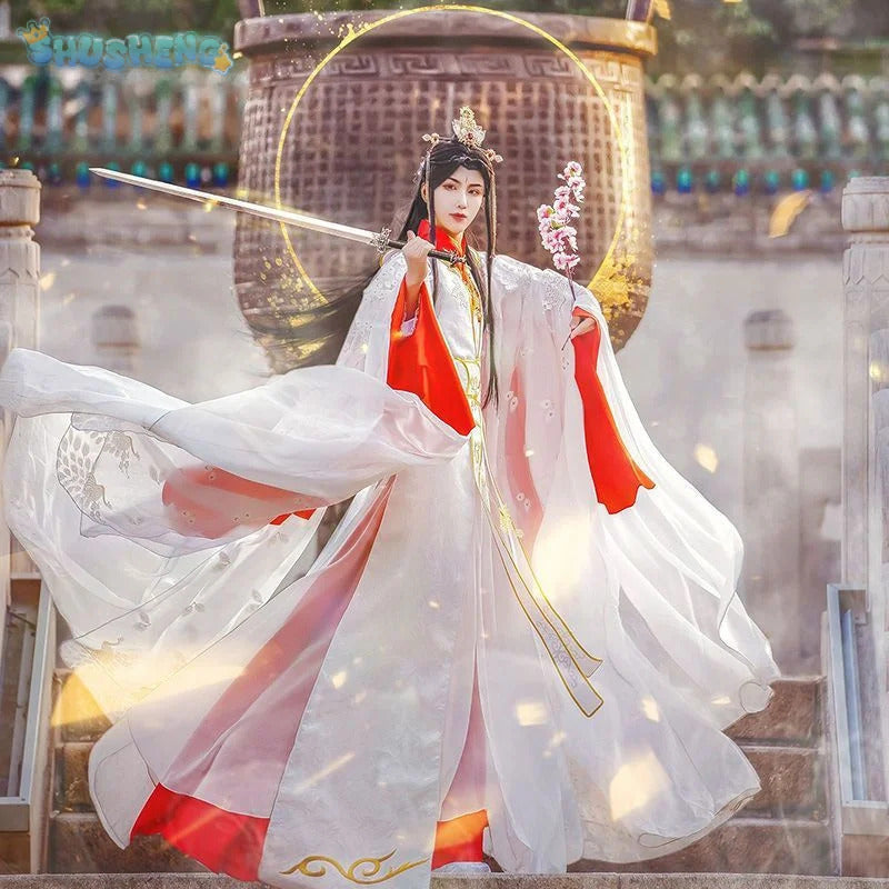 Shusheng-R Novel Heaven Official's Blessing Xie Lian Cosplay peacock Costume Halloween Carnival Chinese Style Fashion Hanfu Dress Man Set
