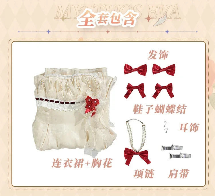 Shusheng-R Asuka Langley Soryu Anime EVA Cosplay Costume The Language of Flowers Sweet dress accessory prop set Halloween carnival uniform