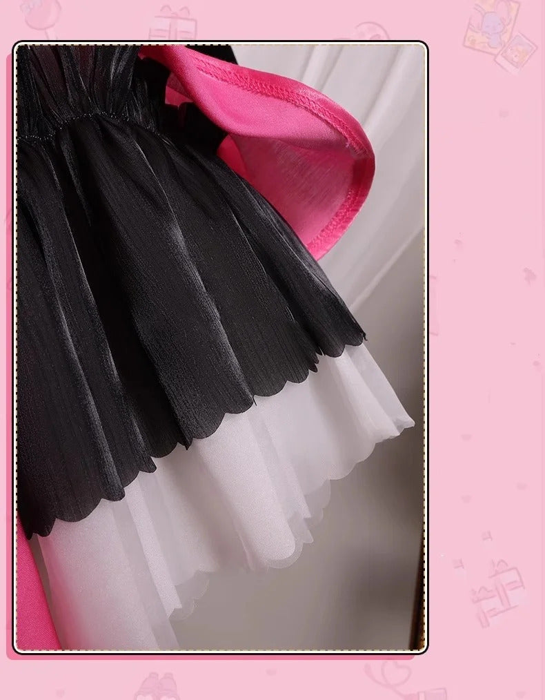 Shusheng-R Kinomoto Sakura Cosplay Costume Anime Card Captor Sakura DUDU-R Women Halloween Cute Black Pink Dress THE THUNDER Ears Tail