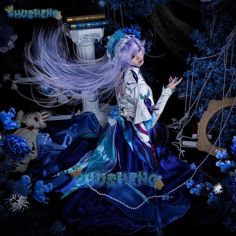 Shusheng-R Wuthering Waves Cantarella Cosplay Costume Wig Dress Headwear Earrings Rinascita Fisalia Family Halloween Party for Women Girls