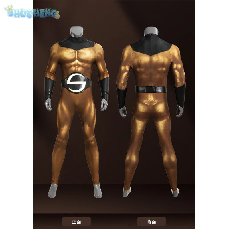 Movie Sentry Robert Reynolds Cosplay Thunder cos bolts Costume Jumpsuit waist cover cloak hand guard set Halloween Man uniform