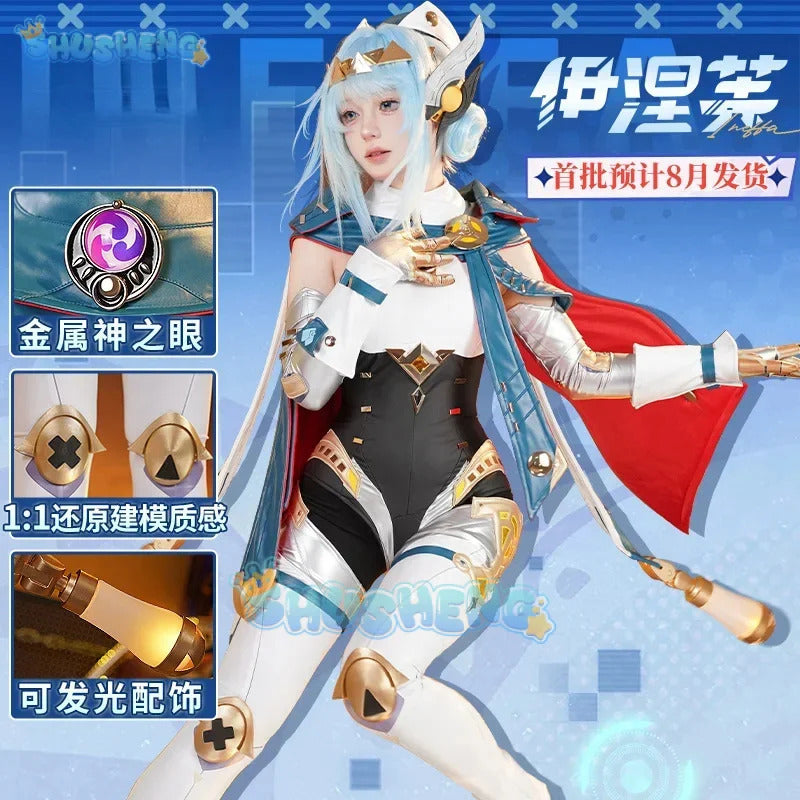 Game Genshin Impact Ineffa Cosplay Costume Uniform Halloween Carnival Party Christmas Play Role Clothes Clothing for Women