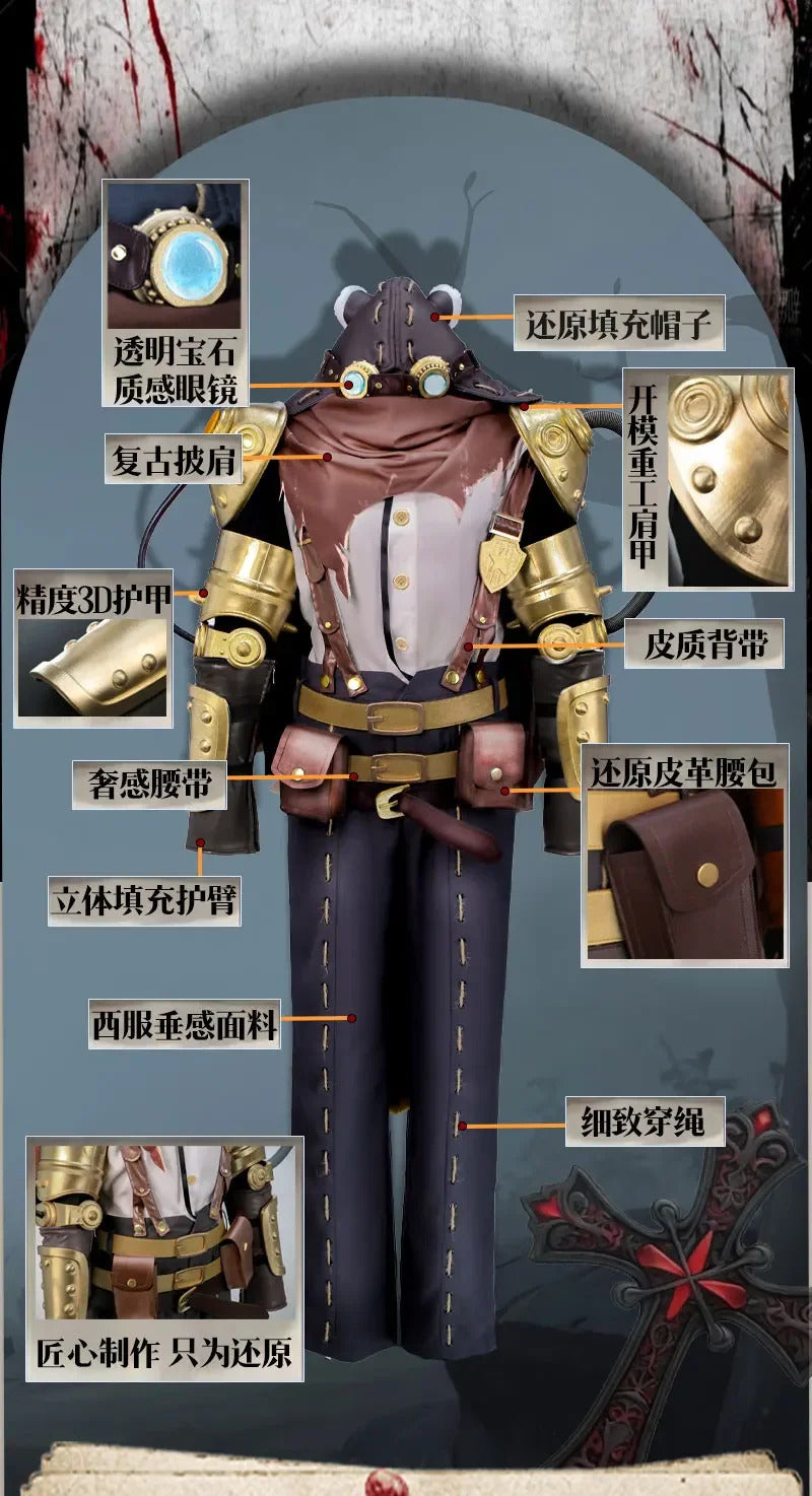 Identity Ⅴ Naib Subedar Mercenary Cosplay Artillery gunner Costume Halloween new men women high-quality uniform prop full set