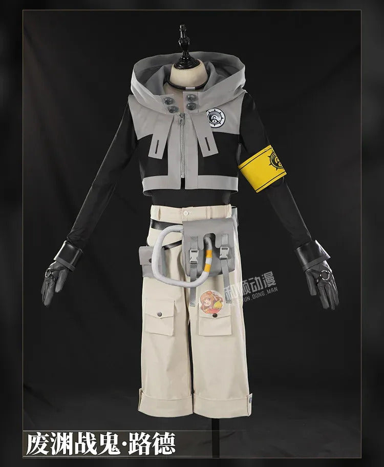 Anime Gachiakuta Rudo Surebrec Cosplay Costume Uniform Hoodie Gloves Akuta Cleaners Halloween Party Women Men Carnival