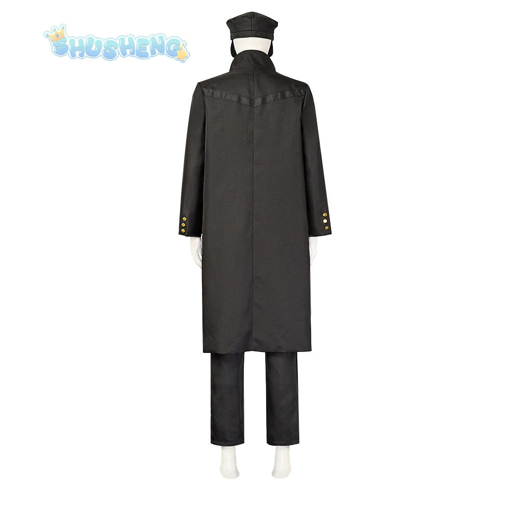 Anime JoJo's Bizarre Adventure Kujo Jotaro Cosplay Costume Hat vest coat belt Halloween carnival Woman man full set uniform