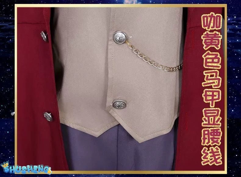 Identity V Anime Game Frederick Kreiburg Cosplay Costume Composer Wig Tailcoat Uniform Coat Adult Man Halloween Carnival Suits