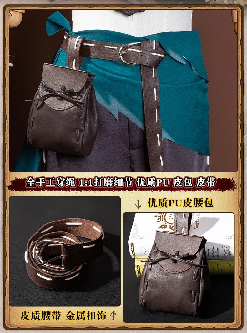 Shusheng-R Identity V Archer Cosplay Costume Brynhildr Vilulf Uniform Glasses Eye Patch Halloween Party for Women Girls Carnival Props