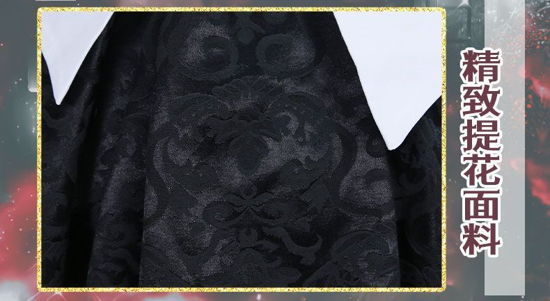 Fiona Gilman Priestess Cosplay Game Identity V Women Costume Black Dress Priestess Crismon Cosplay Wig