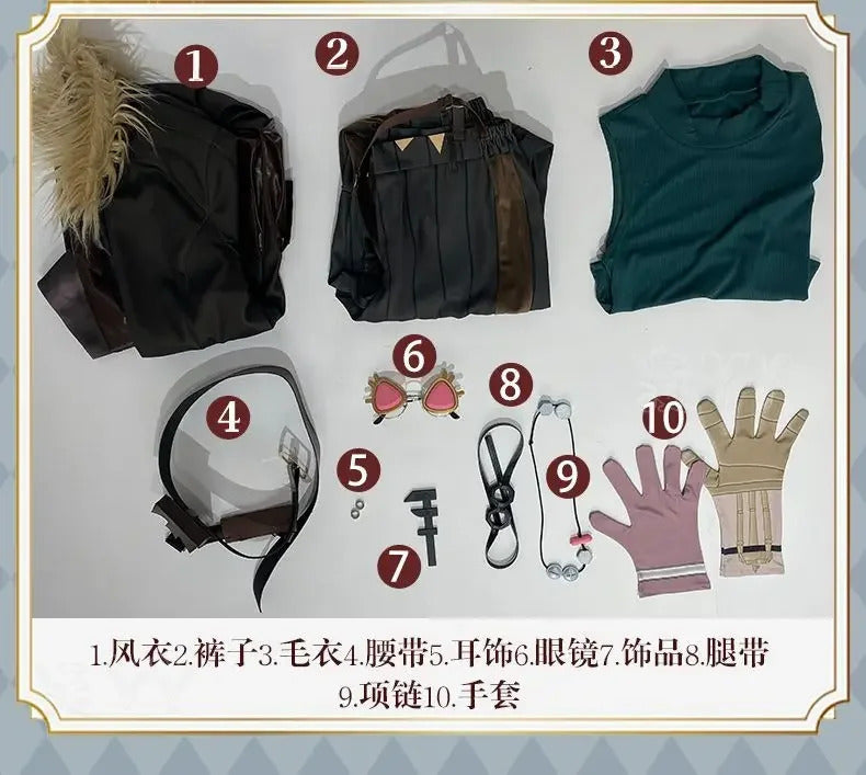Game Identity Ⅴ cheerleader Cosplay Costume Windbreaker sweater belt glasses gloves set Halloween carnival fashion Woman uniform