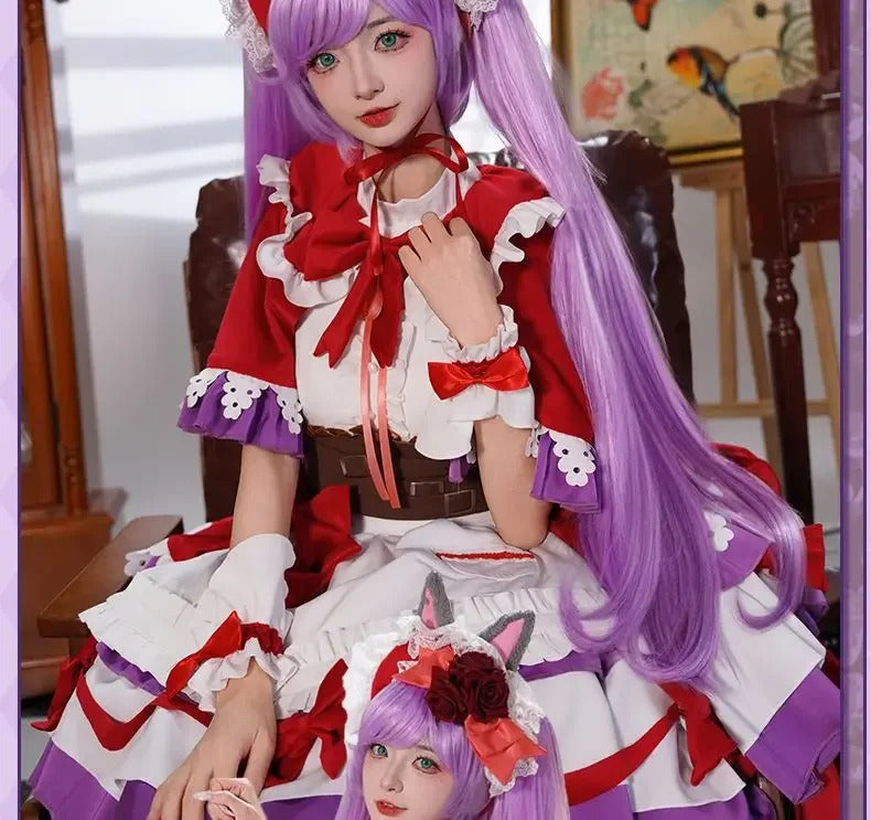 Manaka Laala cosplay 10th Anniversary Christmas red lolita dress Anime Pripara costume party gift girl accessories sweet new set