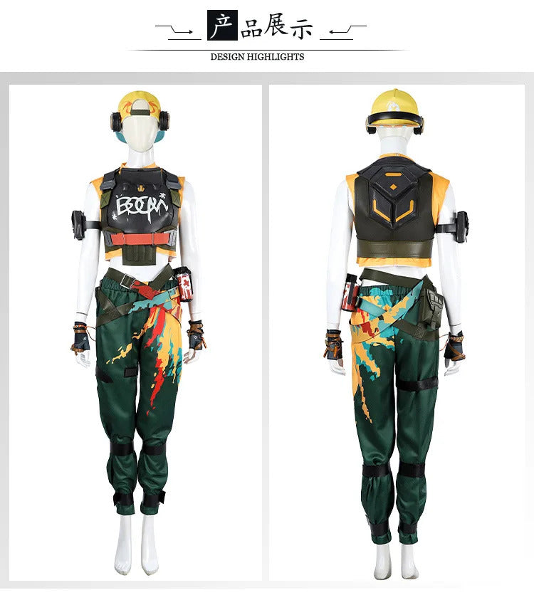 Shusheng Valorant Raze Cosplay Costume Uniform Halloween Carnival Party Christmas Play Role Clothes Clothing for Women