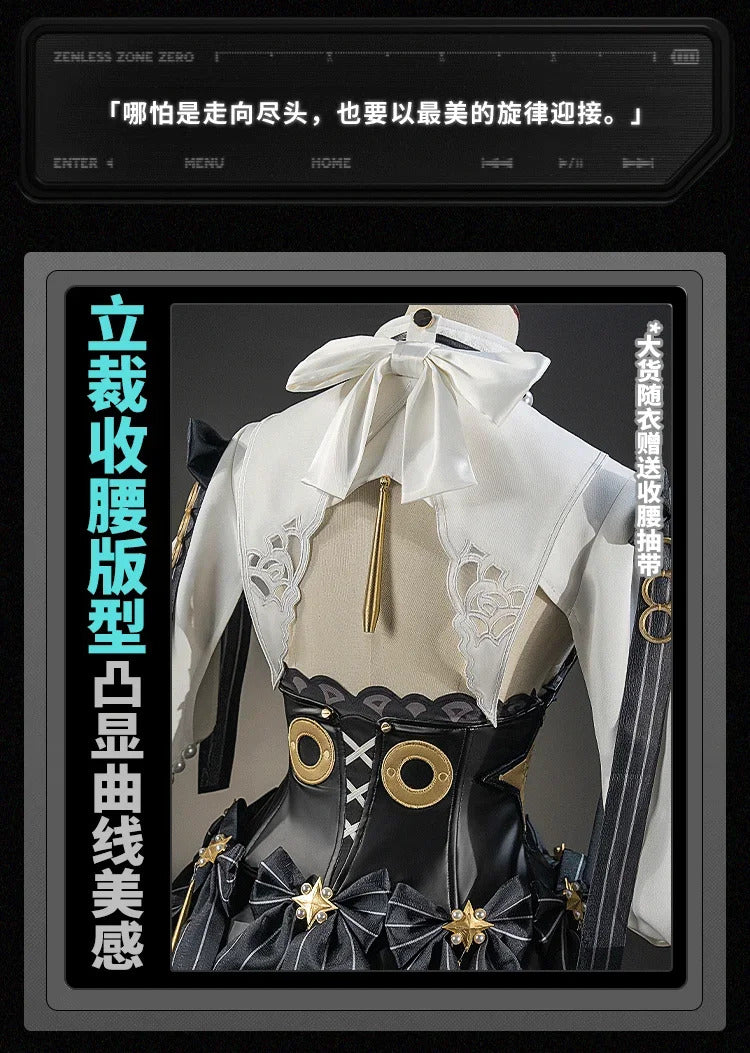 Zenless Zone Zero Astra Yao Cosplay Costume Black Dress Uniform Halloween Carnival Party Christmas Play Role Clothes Clothing