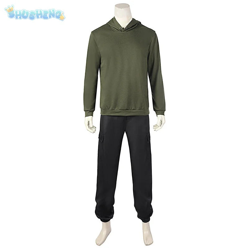 Riddler Edward Nygma superhero Bat Cosplay Costume Mask, jacket, pants, glasses, hoodie, hat, glove set men's fantasy uniform