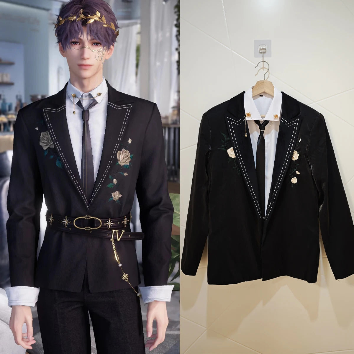 Love and Deepspace Rafayel Cosplay Costume Rose Secret Letter Halloween Carnival Party Christmas Play Role Clothes Clothing