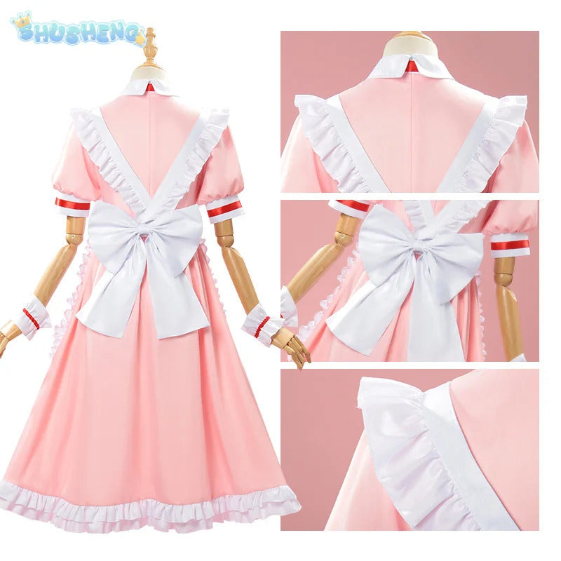 Anime Kaname Madoka Puella Magi Madoka Magica Cosplay Costume Halloween party pink maid dress Lolita girl sweet uniform set