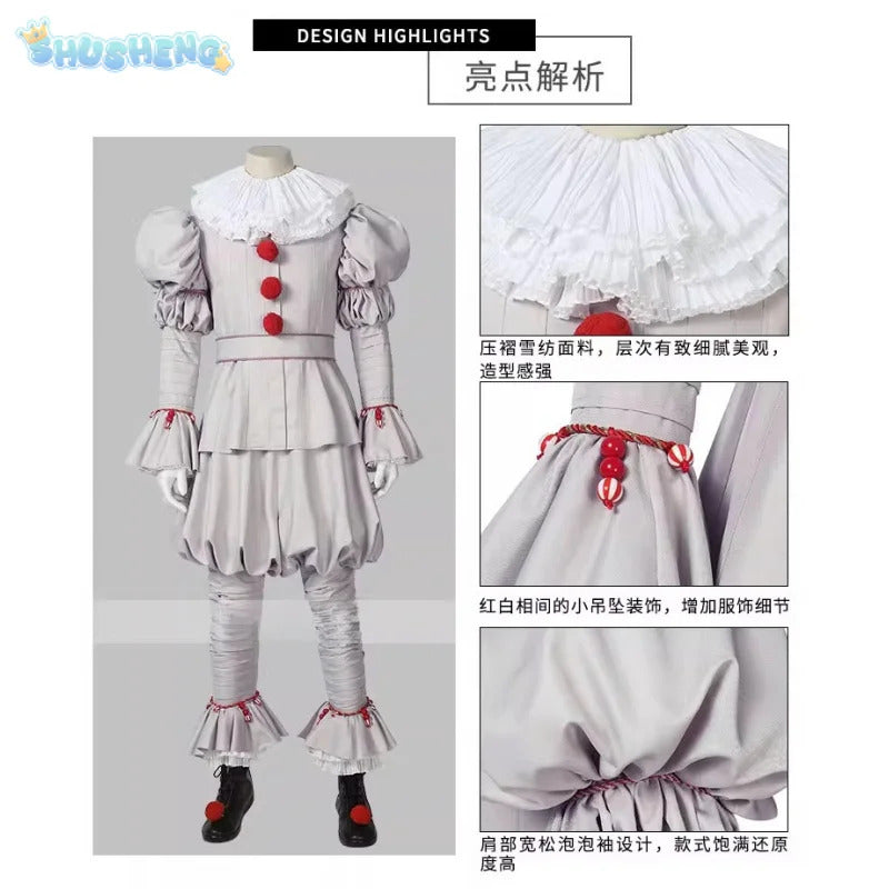 Movie Chapter Two Pennywise Cosplay Costumes Clown joker Halloween Mask Adult Kids Children Gift Home Clothes Super Cos Suits