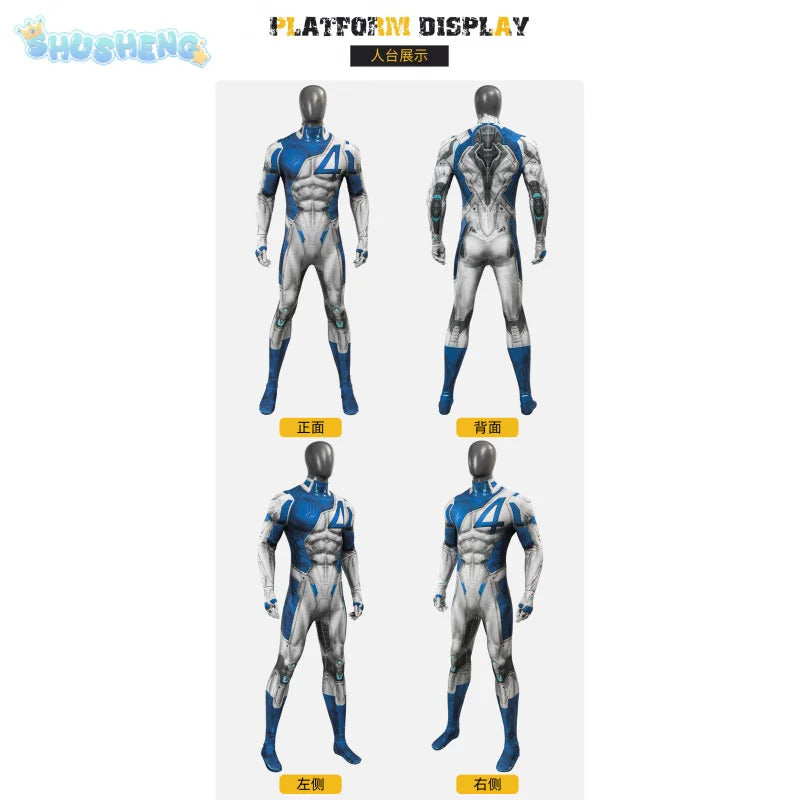 Reed Richards Mister Fantastic Cosplay Costume Halloween Carnival Tight jumpsuit Man Fantasia uniform Set XS-XXXL