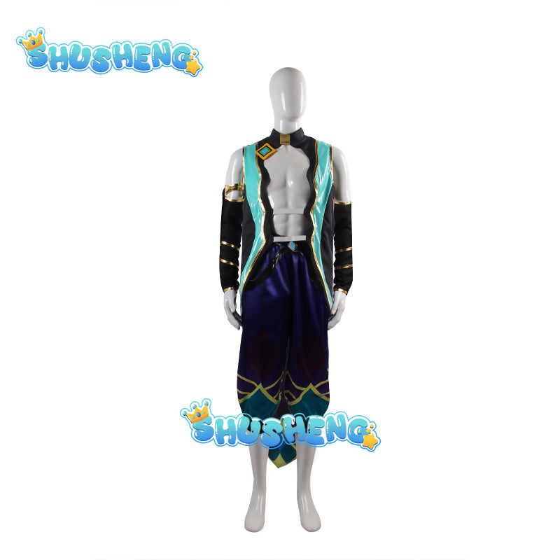 Game LOL The Guarder of Star Rakan Cosplay Costume Top Pants Cloak Men Uniform Halloween Suits