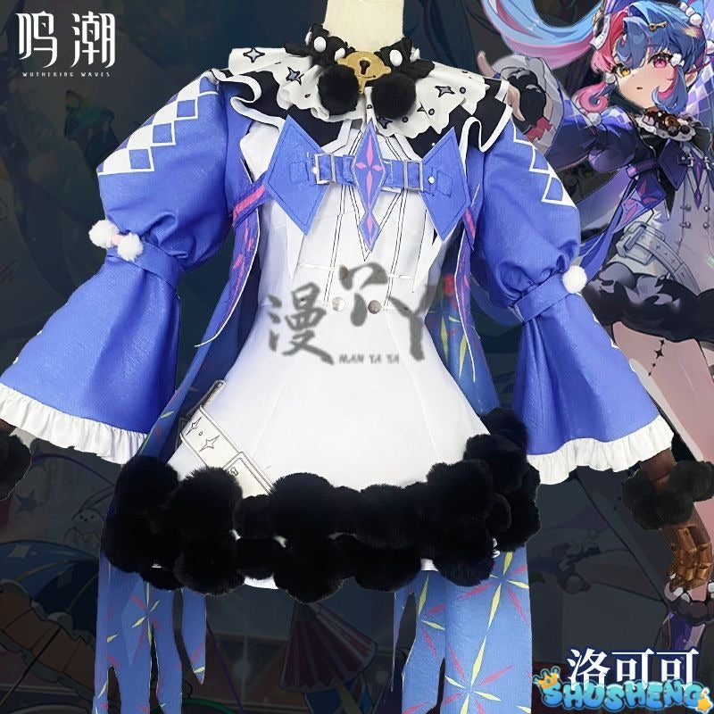 Game Wuthering Waves ROCCIA Cosplay Costume ROCCIA Two Tail Women Girl Halloween Performance Stage Roleplay Uniform