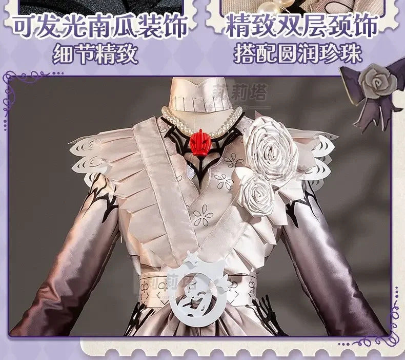 Shusheng-R Game Identity Ⅴ Tracy Reznik Mechanic Cosplay Costume Dress Crown Belt Accessories Prop Set Halloween Party Sweet Girl Uniform