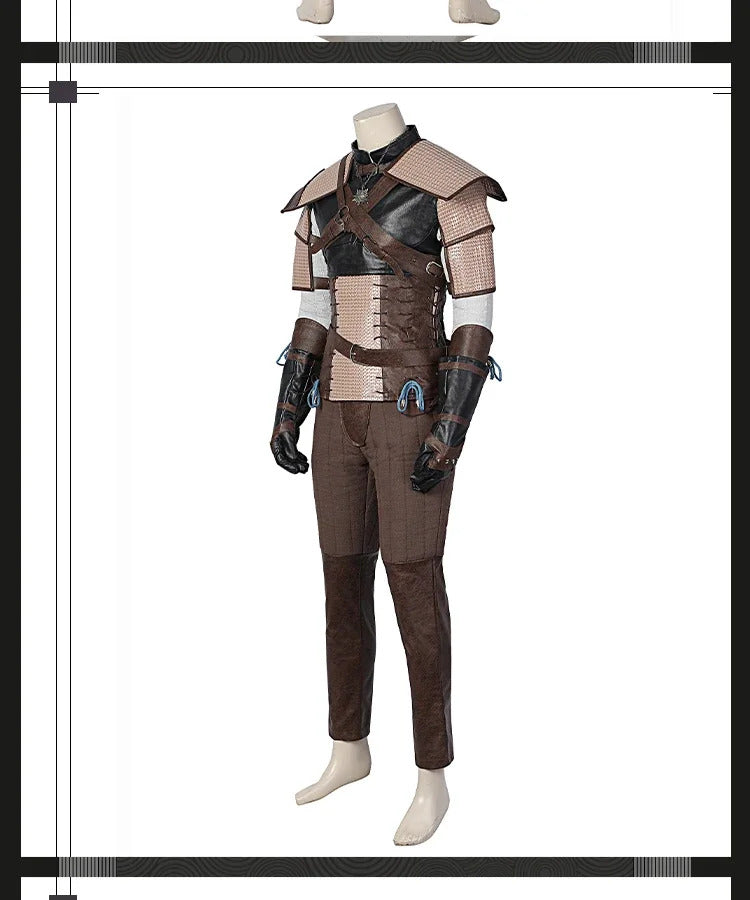 Witcher 3:Wild Hunt Geralt Cosplay Geralt of Rivia Costume Men Vest pants jacket armor belt gloves full set Halloween uniform