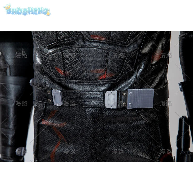 Superhero Matt Murdock Movie Daredevil 2 Cosplay Costume Halloween Men High Quality Leather Tight jumpsuit Gloves Props New Set