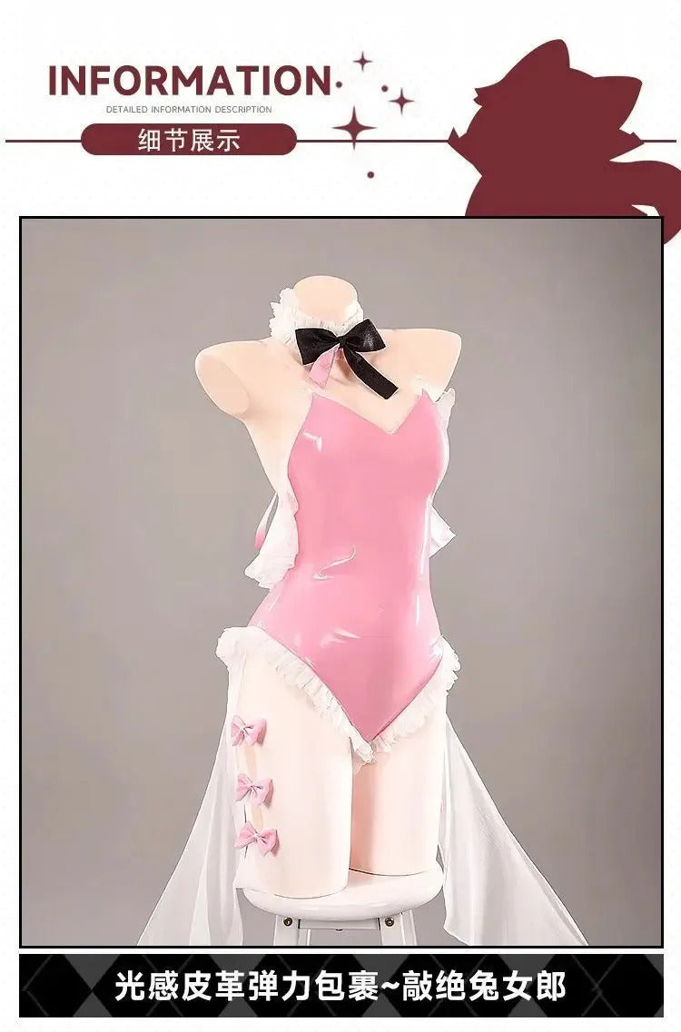 Game Azur Lane USS Halford Cosplay Costume Sexy pink jumpsuit props accessories wig set Halloween sweet women New uniform S-XXL