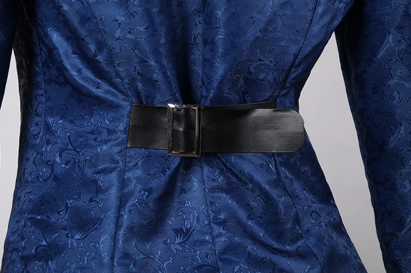 Game Path to Nowhere Cosplay Vautour Blue Costume Sexy silk long skirt jacket accessories Halloween party Blue Vautour uniform