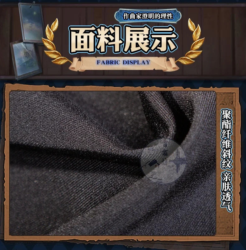 Shusheng-R Identity V Composer Cosplay Frederick Kreiburg Costume Shirt pants belt accessorie prop Halloween party fashion men women set