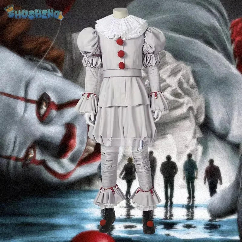 Movie Chapter Two Pennywise Cosplay Costumes Clown joker Halloween Mask Adult Kids Children Gift Home Clothes Super Cos Suits