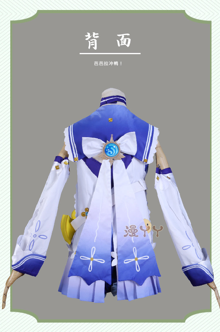 Genshin Impact Barbara Cosplay Costume Women Cute Swimsuit Coat Halloween Carnival Uniforms Full Set with Bag Hat Custom Made