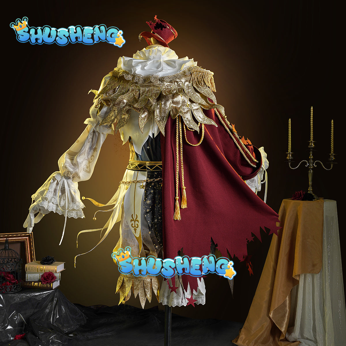 New Identity Ⅴ Mike Morton Cosplay Acrobat Costume Gorgeous knight suit shirt hat accessories props party carnival men women Set