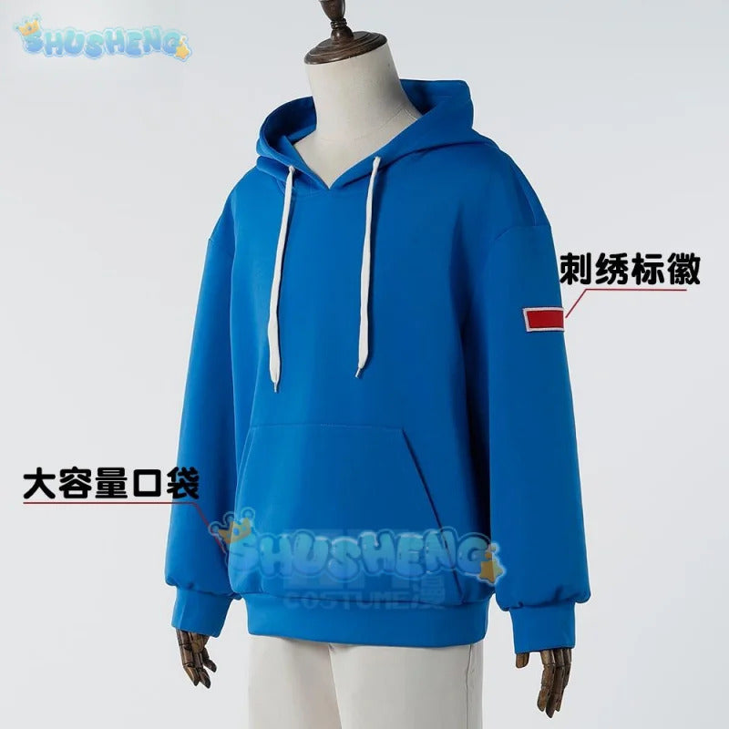 Asakura Shin Cosplay Anime Costume Sakamoto Days Uniform Bule Sweatshirt Leisure Suit Disguise Halloween Party Outfits Men