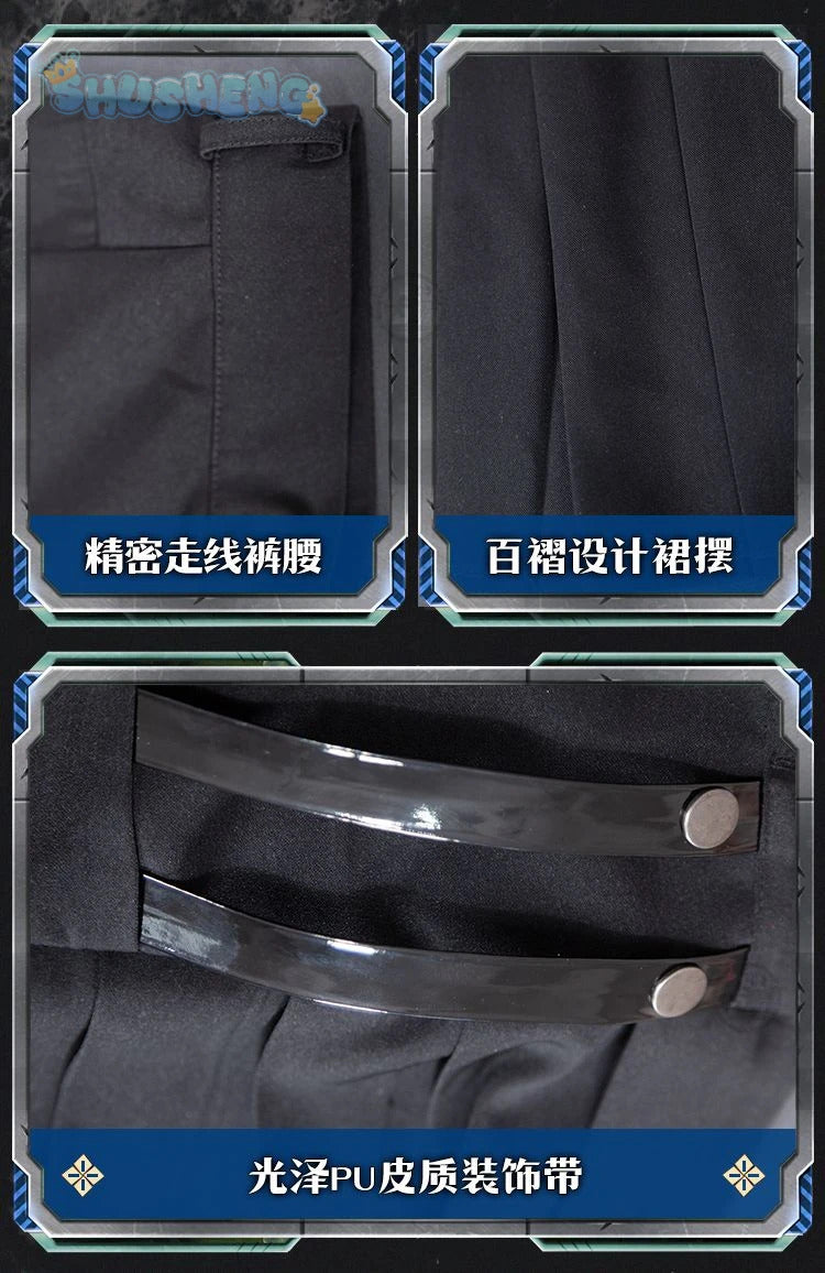 Game Arknights logos cosplay aefanyl costume fashionable handsome cloak ring gloves props set Halloween party Woman Man uniform