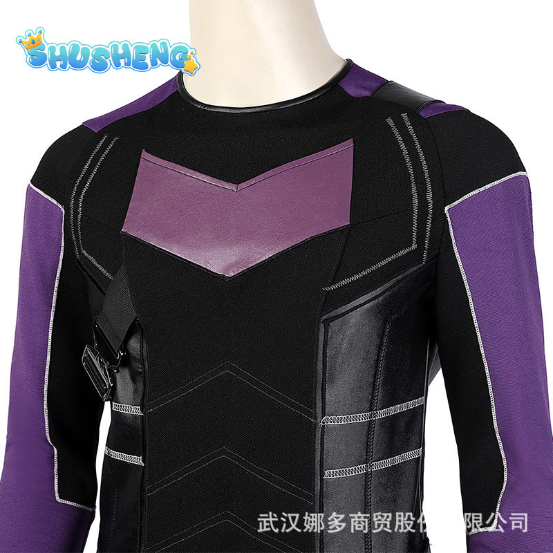 High Quality Halloween Carnival Clint Barton Costume Cosplay Superhero Hawk Armor Outfit Arrow Quiver Party Suit
